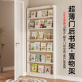 Behind-the-door bookshelf, ultra-slim over-the-door organizer, steel kids' storage rack for picture books, home wall bookshelf