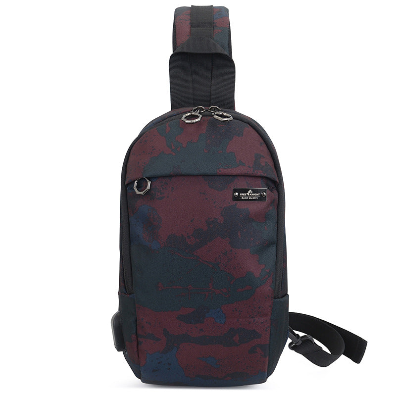 FREE KNIGHT trendy brand small breast bag men's outdoor sports and leisure shoulder bag cross backpack soft messenger bag