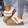 Wholesale women's winter new fashion shearling warm snow boots - slip-on, comfortable, lightweight, thick-soled ankle boots