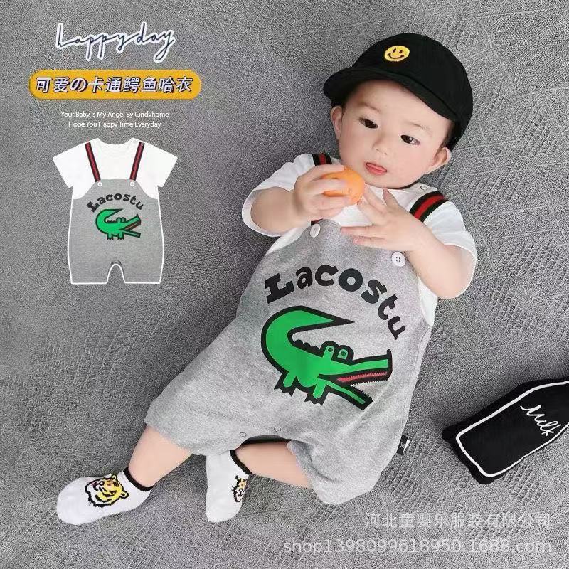 Summer outwear cartoon baby onesie ha yi baby pullover romper autumn clothes fake two-piece fashion ha yi
