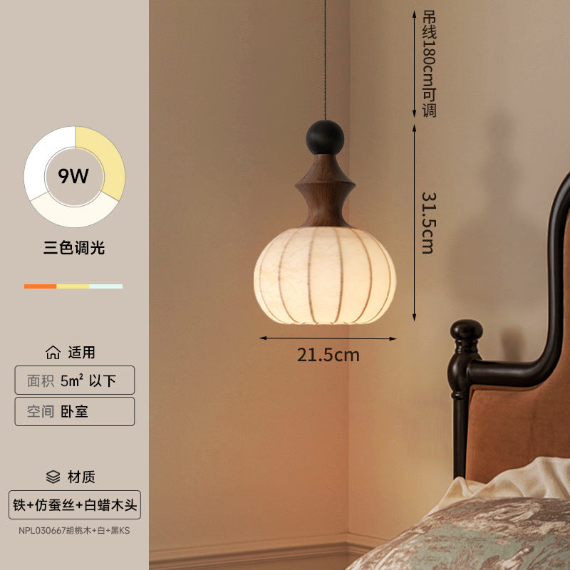 French retro medieval bedroom chandelier dining room bar light premium sense book room solid wood wabi sandy wind zen lighting