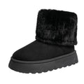 new arrivalthick sole round toe flip-top fur short snow boots cross-border platform bottomheattechfleece-linedthickened cotton boots