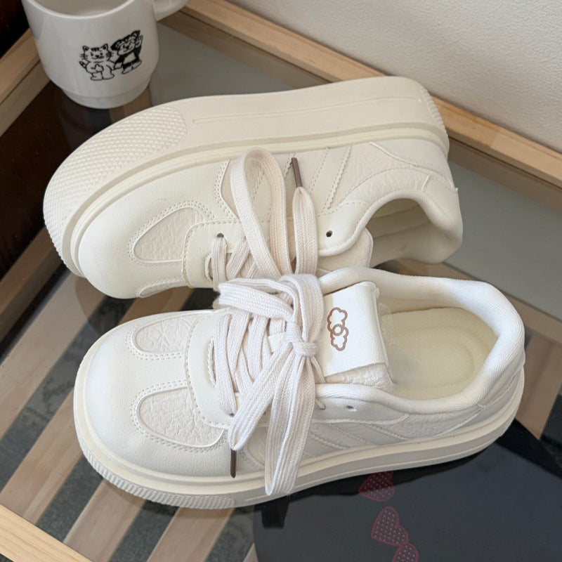 Campus style thick-soled sneakers for women 2026new arrivalspringwhite shoes for women's shoes easiest for match student bread shoes trendy shoes