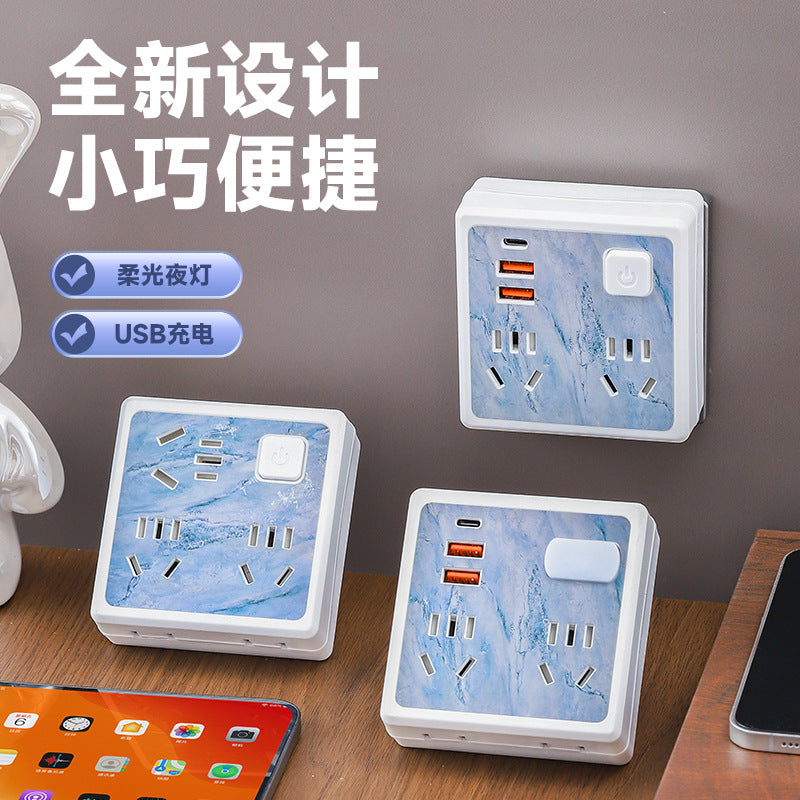 86-type slim converter socket multifunctional wireless extension strip panel usb fast charging multi-outlet cute plug