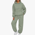 european and american export autumn/winter new  women's two-piece casual hoodie tracksuit pants set