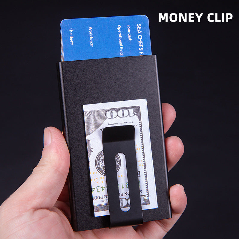 Premium texture card bag, aluminum alloy card bag, anti-magnetic metal card box, light card sleeve, automatic pop-up credit card bag