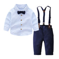 Exportautum boys gentleman k-stylesuit cotton shirtkidsshirt bow tie long sleeves clothes korean style boy