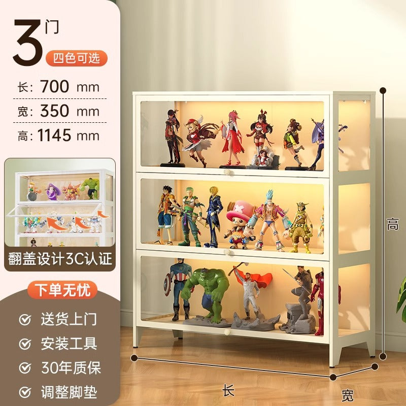 Figure display cabinet glass display cabinet model display rack steel storage cabinet for home dustproof collection storage cabinet