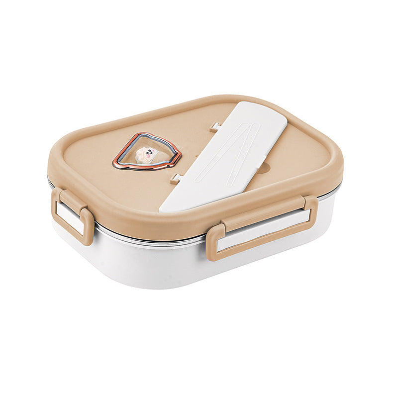 Food grade 304 stainless steel lunch box, large-capacity work portable grid lunch box, student cartoon dinner plate bento box