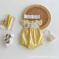 Girls' summer outfit : matching ruffle dress for sisters, baby girl's bowknot flutter sleeve floral romper