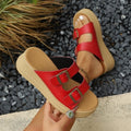 Plus size women's wedge flip-flops -  summer new arrival - stylish outdoor wear, perfect with skirts, non-slip slides