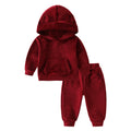Kids' clothing  two-piece set: hooded sweatshirt & thermal underwear for boys & girls (toddler to mid-sized children) - trendy ins style