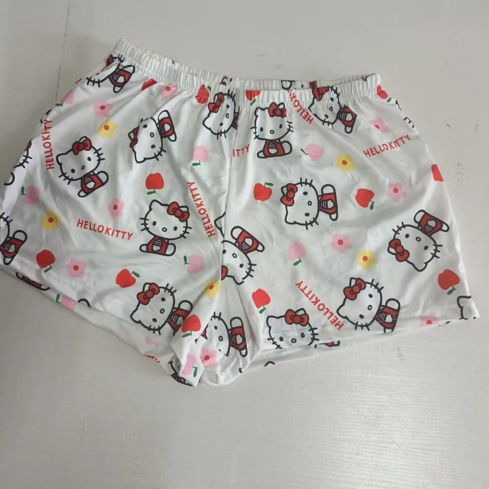 Fashion  summer best selling hello kitty walking pants cartoon pajamas women's summer thin casualloosenew arrival home
