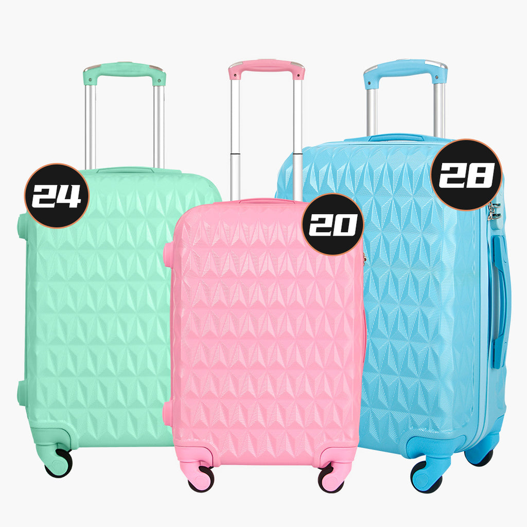 Cross-border abs solid color three-piece boarding case Internet celebrity creative gift box, waterproof and anti-theft large-capacity suitcase