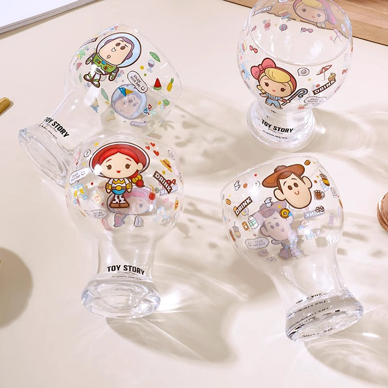 New cartoon glass beer cup high value soda lime glass cup couple household summer cold drink cup color box