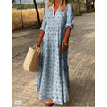 Export fashion women's clothing cross-border  summer new arrivalretro stand collar plus sizefashionloosedresslong