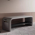 Italian normcore shoe changing stool modern accessible luxury soft bag bench black leather entrance stool for home entrance shoe stool