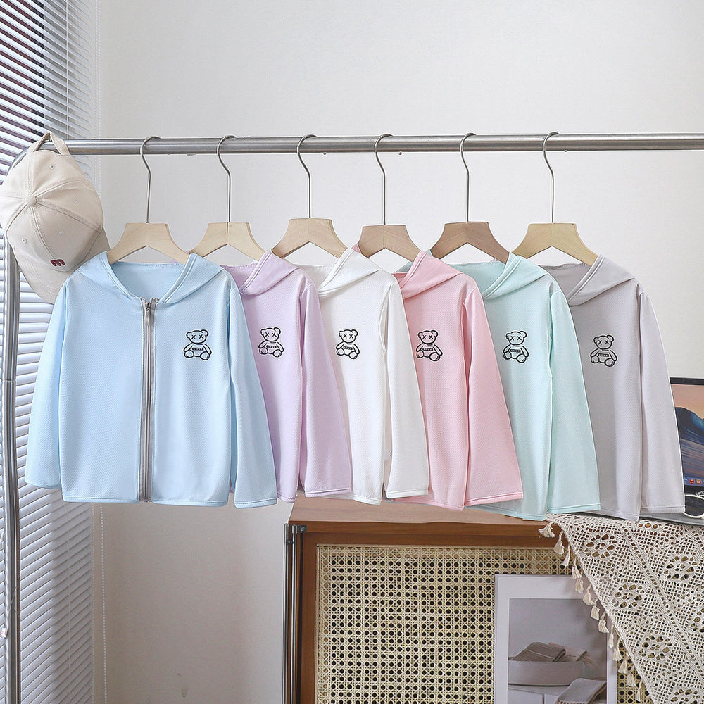 Ice silk thin kids sun protection clothing breathable sun protection boys and girls sun protection clothing baby skin clothing summer sun protection shirt