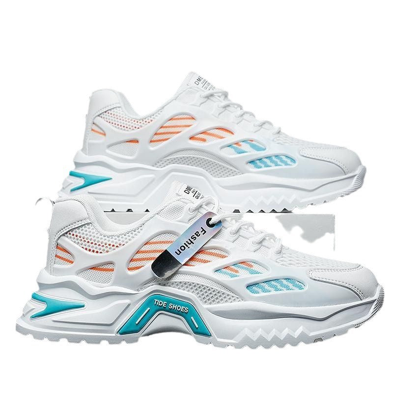 Winter men's breathable shoes 2025 new youth casual versatile sports running mesh anti-odor height increasing dad shoes