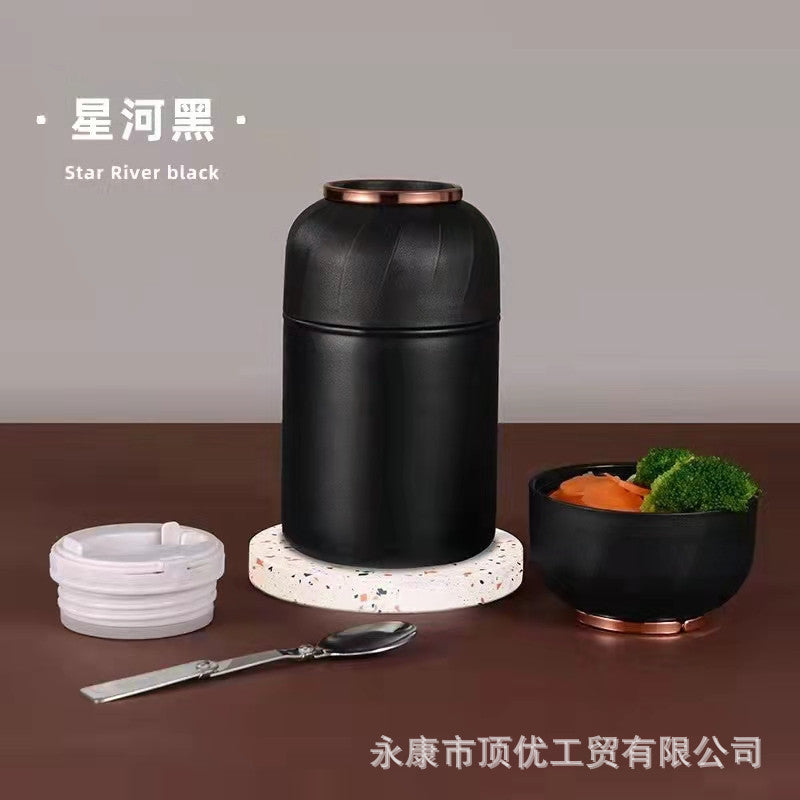 316 double-layer stainless steel vacuum copper-plated stew beaker 304 stew pot stewed porridge portable gift engraving logo