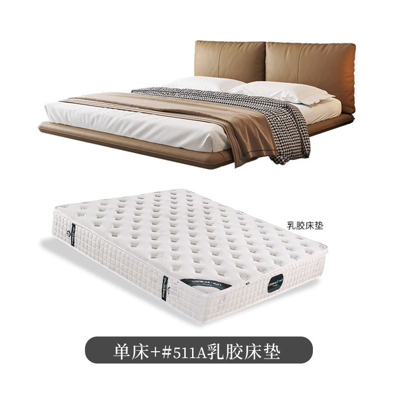 Master bedroom floating king size bed 1.8m upholstered high-end elegant wedding bed italian minimalist double genuine leather bed
