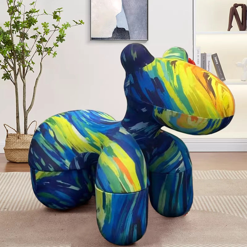 Creative pony chair - adorable kids' animal ride-on sofa stool - cartoon chair plush toy - home decor accent