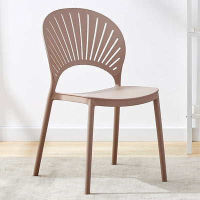 Nordic home plastic chair - suitable for cafeteria, restaurant, outdoor use, with backrest, stool, office, leisure, and waiting area seating