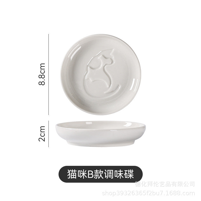 Ceramic animal flavor dish xiaodiefor homecreative sauce dish small soy sauce dish cute ketchup dish manufacturer wholesale