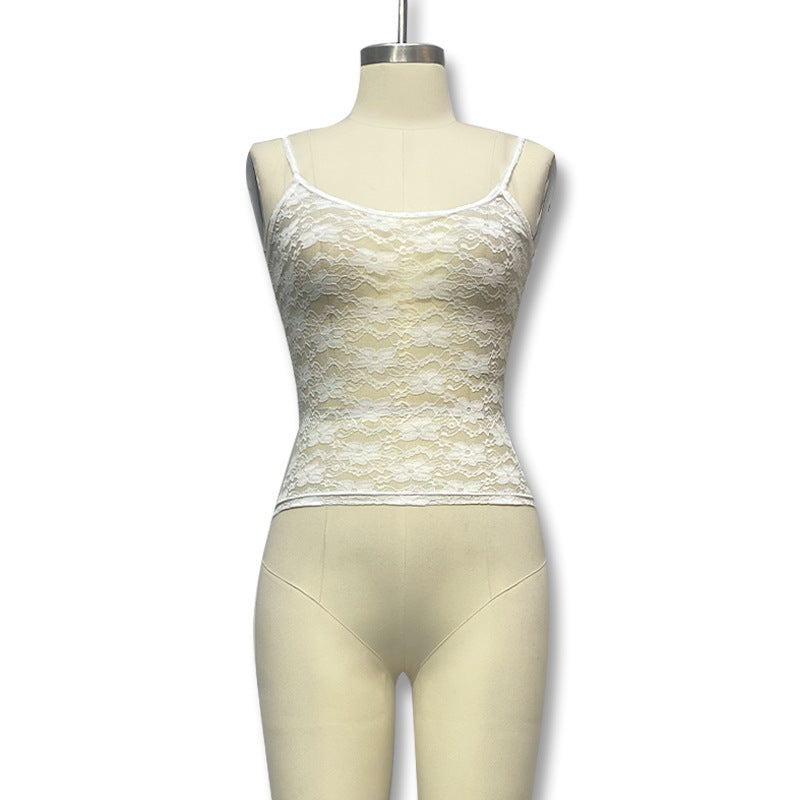 European and american style lace see-through camisole -  summer new arrival women's slim-fit fashion tank top wholesale