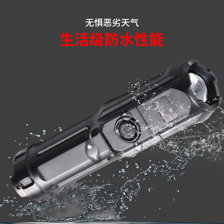 Cross-border USB charging telescopic zoom mini LED flashlight outdoor super bright mini portable small flashlight outdoor