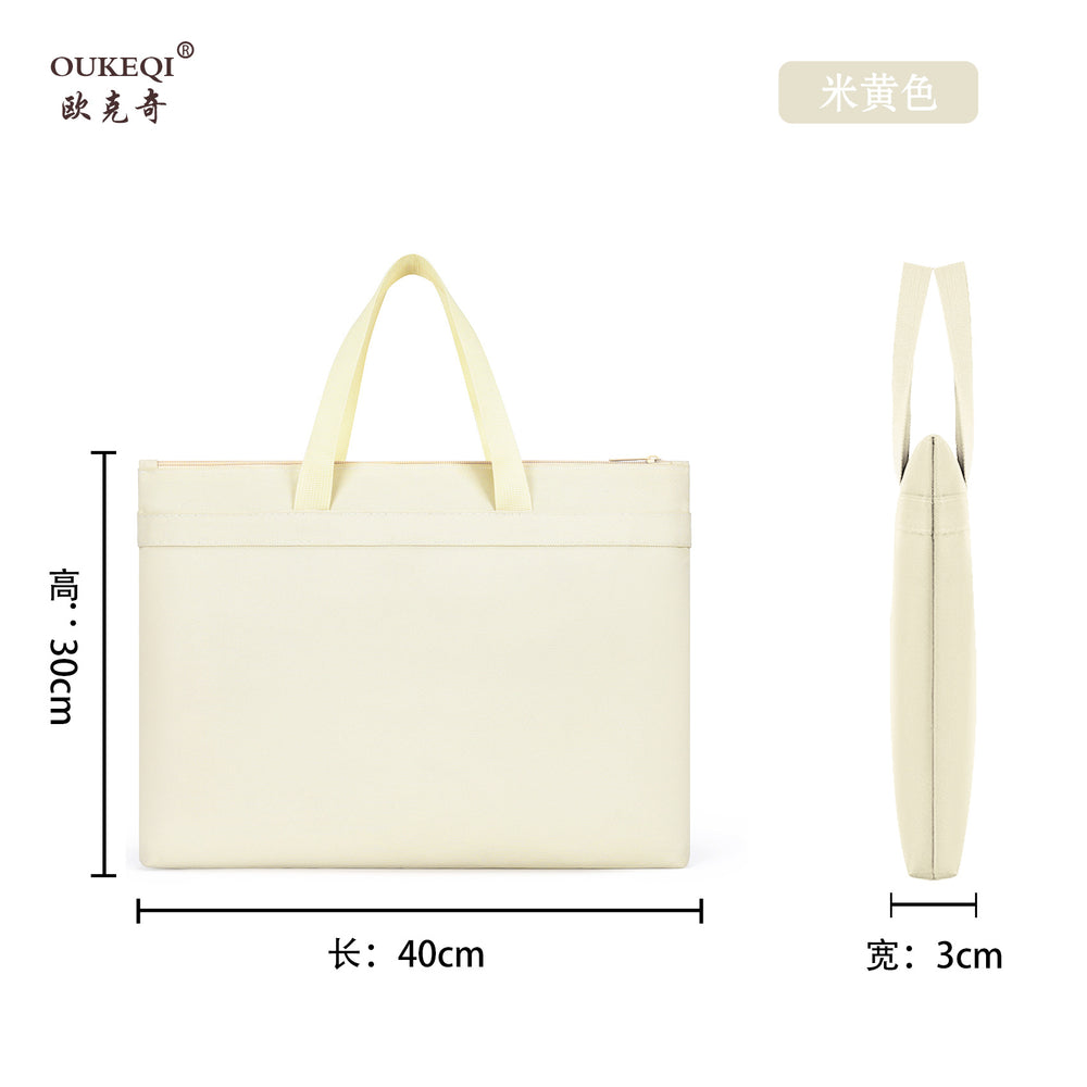 A4 oxford cloth document bag - canvas briefcase for men, student portfolio, conference bag, business document bag - custom logo available