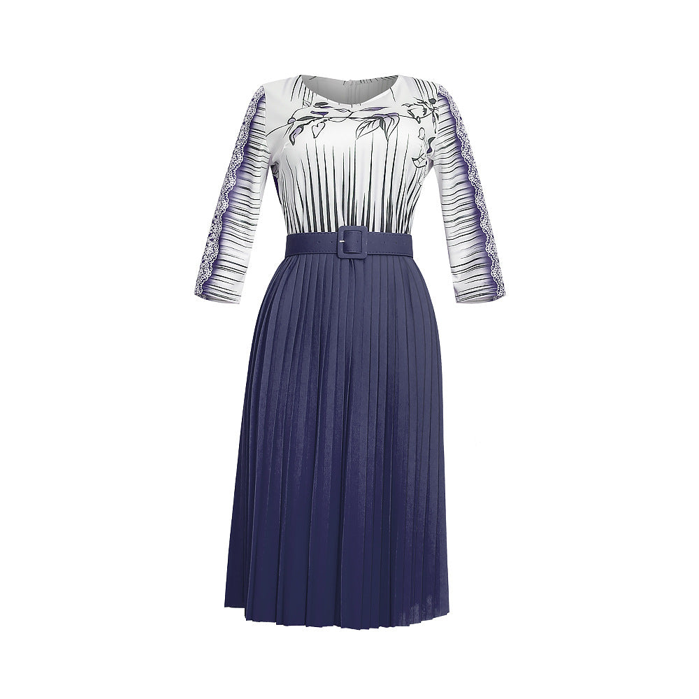 Ebaynew arrival pleated slimming look silmdress african women's clothing plus size medium longpleated skirt with belt