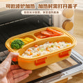 304 stainless steel divided lunch box, cartoon bento box, microwaveable, for office workers and students, includes utensils