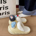 2025 winter new cartoon penguin & fish cotton slippers - thickened, warm, platform sole, detachable cotton slippers for women - wholesale