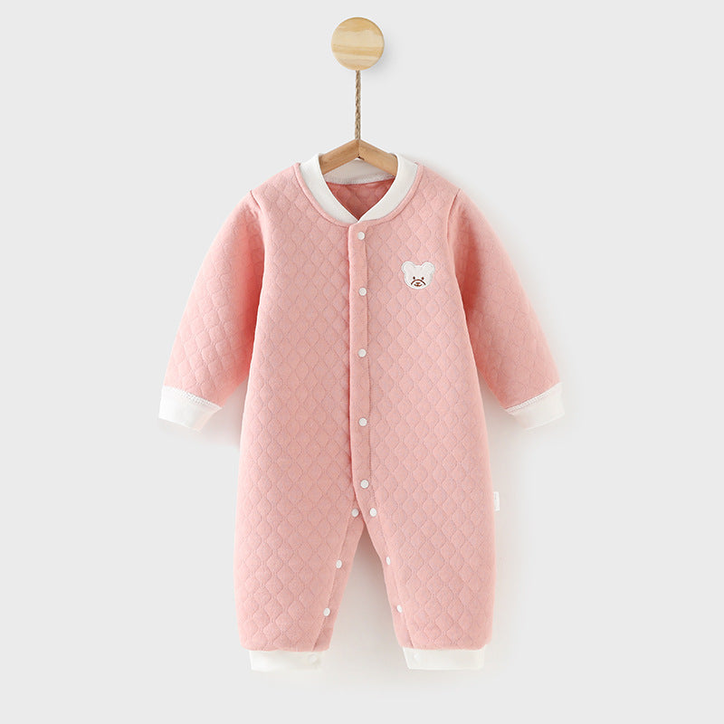 Fall and winter baby khaki cotton baby onesie 0-3-6 baby clothes heattechintimatesnewborn clothes crawling clothes