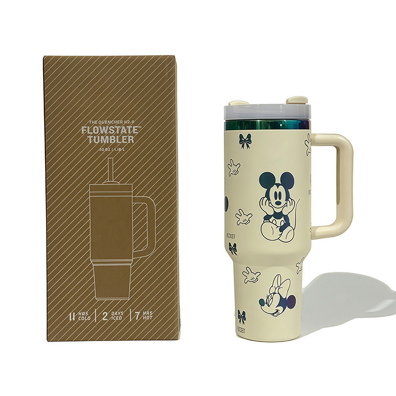 hot-selling stanley thermos cup, high-looking mickey series water cup, 304 stainless steel outdoor car cup