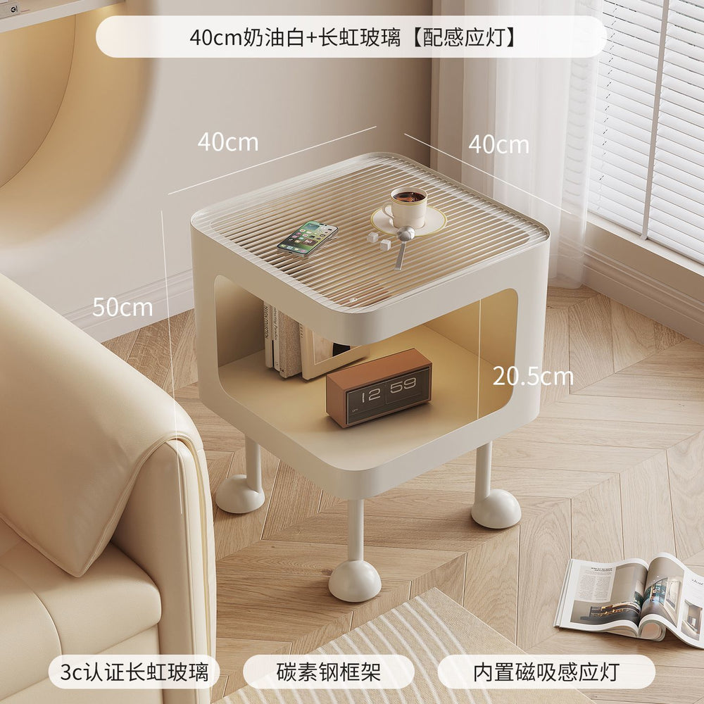 Creative metal ornaments side table cream bedroom living room casual bedside table storage rack sofa coffee table floor storage