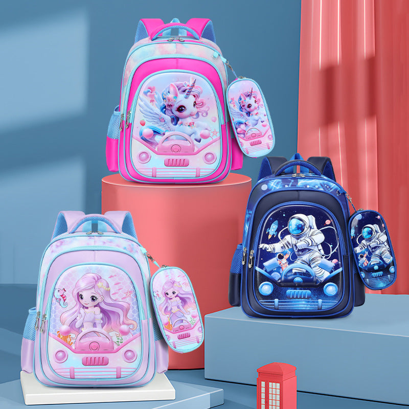 New arrival: elementary school backpack set (grades 1-3) - cute cartoon princess & astronaut designs for boys & girls - two-piece set