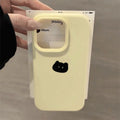 Cute minimalist little black cat head suitable for iphone 17 mobile phone case fresh and gentle style apple 18 protective cover 13