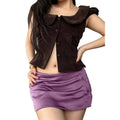 Amazon women's clothing  summer new arrivals: fashionable, high-end, elegant, and alluring satin bodycon mini skirt