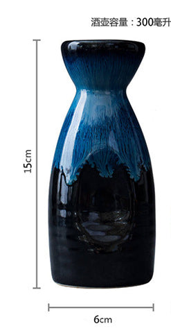 Japanese ceramic kiln turns blue wine set japanese red wine glass wine bottle set yellow wine soju white wine glass sake bottle cup