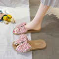 Women's summer fashion slippers - fairy style, trendy indoor/outdoor home slippers with tassels and bows, anti-slip beach sandals