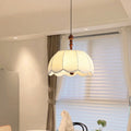 French lace fabric dining table chandelier solid wood top beads soft light fabric b&b restaurant kitchen bar soft decoration atmosphere