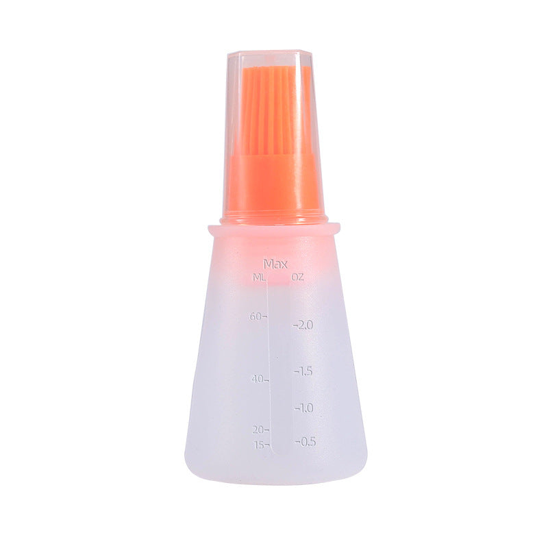 Factory direct silicone oil brush - kitchen gadget, outdoor bbq basting brush with measuring scale and lid