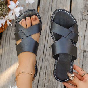 summer new arrival: women's plus-size flat slippers for cross-border e-commerce. wholesale available. dropshipping to  and . (price difference: $0.67)