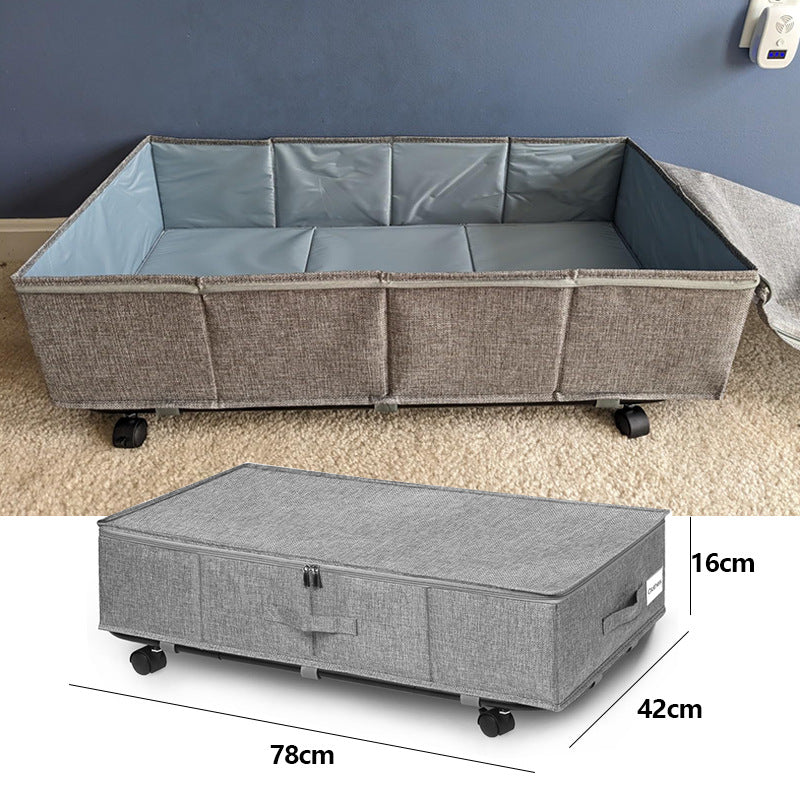 Under-bed storage rack with wheels 2 pieces for under-bed storage container with transparent cover Box for clothes and blankets