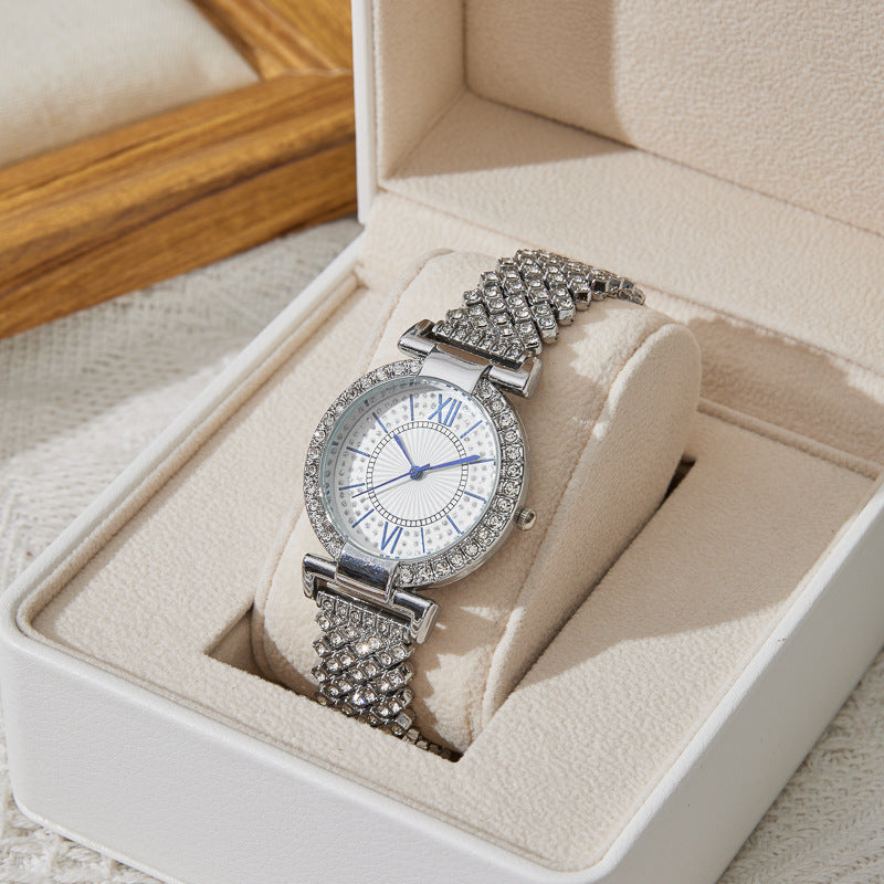 Live broadcast douyin popular full diamond women's watch women's watch quartz watch bracelet watch women's one piece dropshipping source