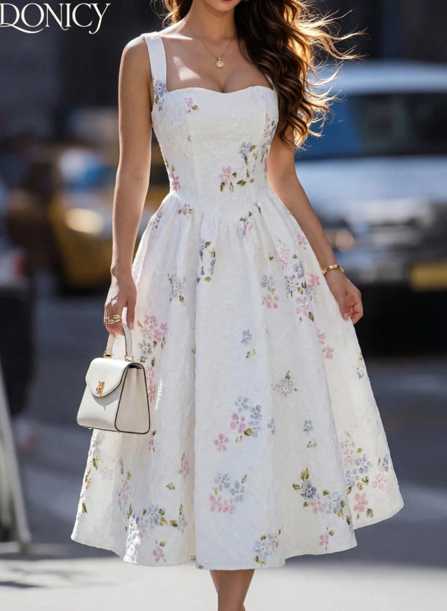 sleeveless floral sundress - this year's trendy french style maxi dress for women