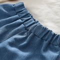 summer new girls' denim-style outfit: bowknot patchwork tank top and pants two-piece set - european & american style, cross-border fashion