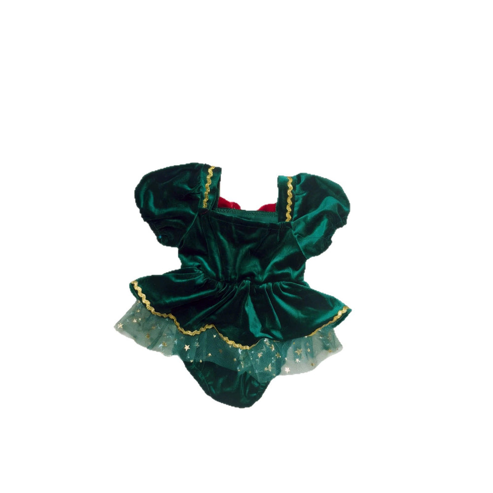 Baby girl christmas gold sequin velvet patchwork mesh romper dress
